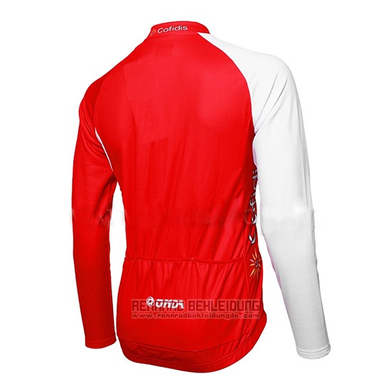 2013 Fahrradbekleidung Cofidis Rot Trikot Langarm und Tragerhose - zum Schließen ins Bild klicken